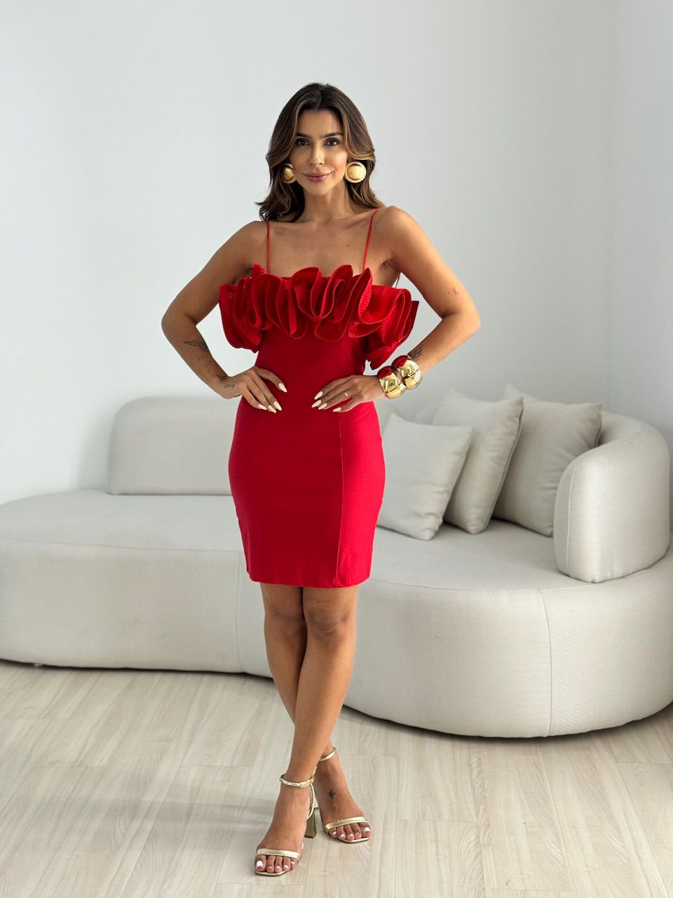 VESTIDO LINA ALÇA VERMELHO