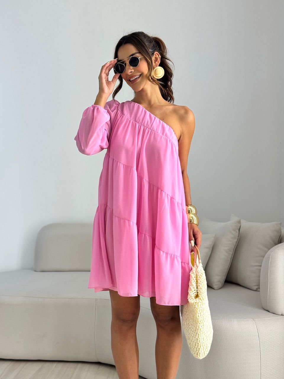 VESTIDO LOLA NULA MANGA ROSA