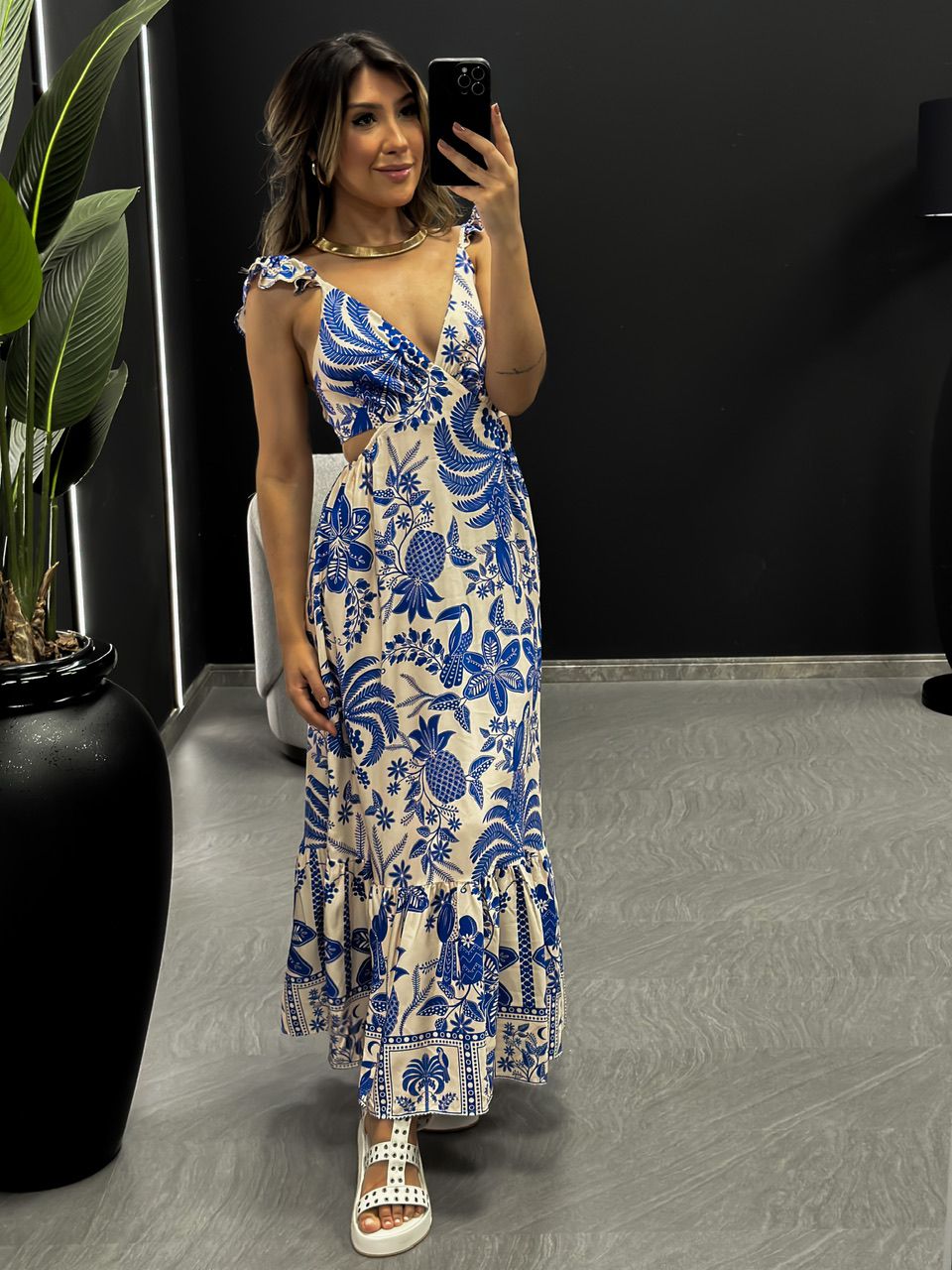VESTIDO IRIS AZUL - 0045000109 - CAROLLA FERRARO