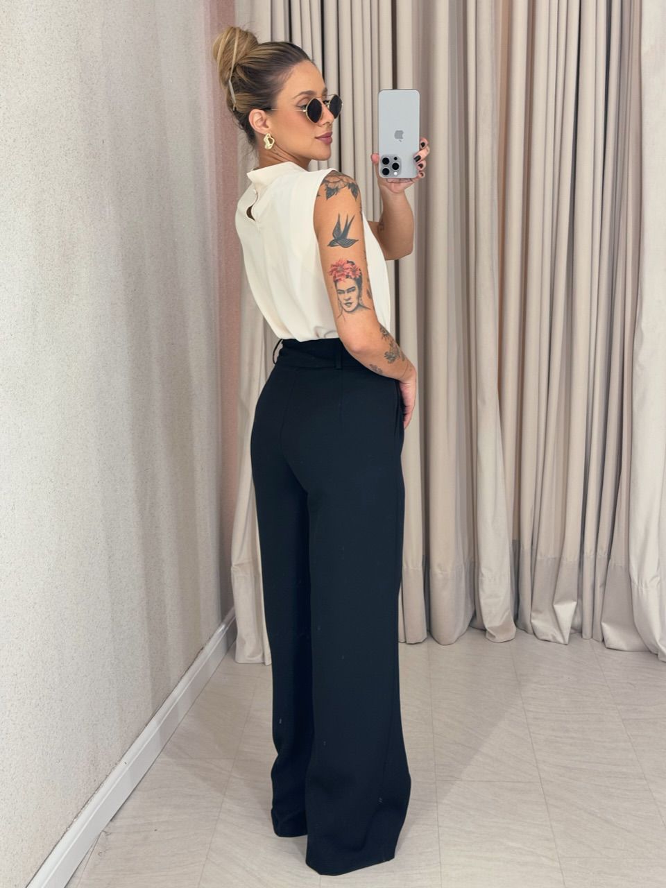 BLUSA FABRICIA CAVADA AREIA