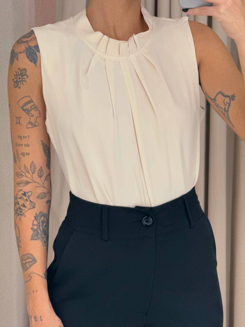 BLUSA FABRICIA CAVADA AREIA