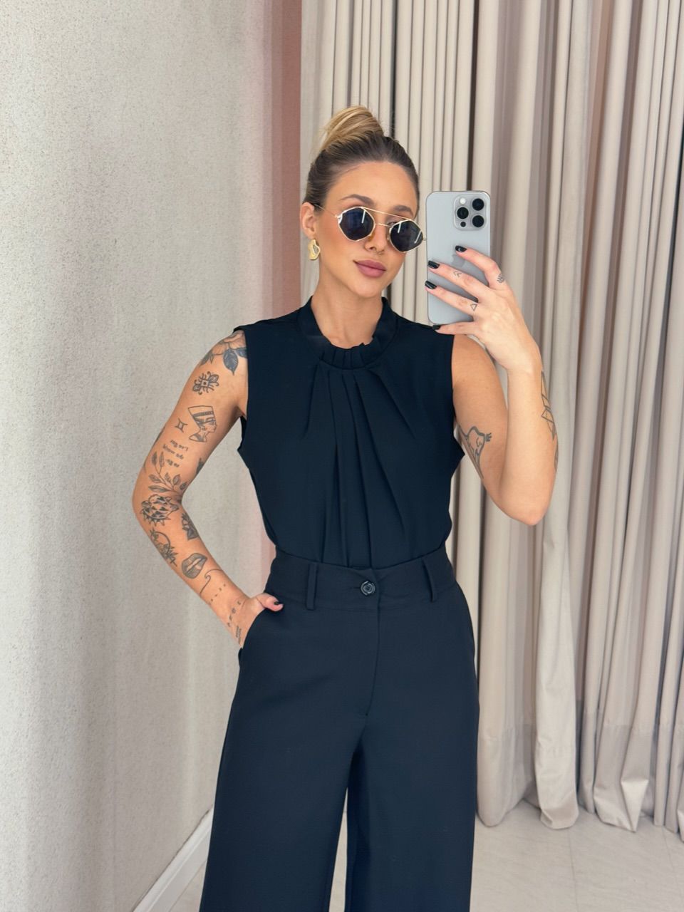 BLUSA FABRICIA CAVADA PRETA