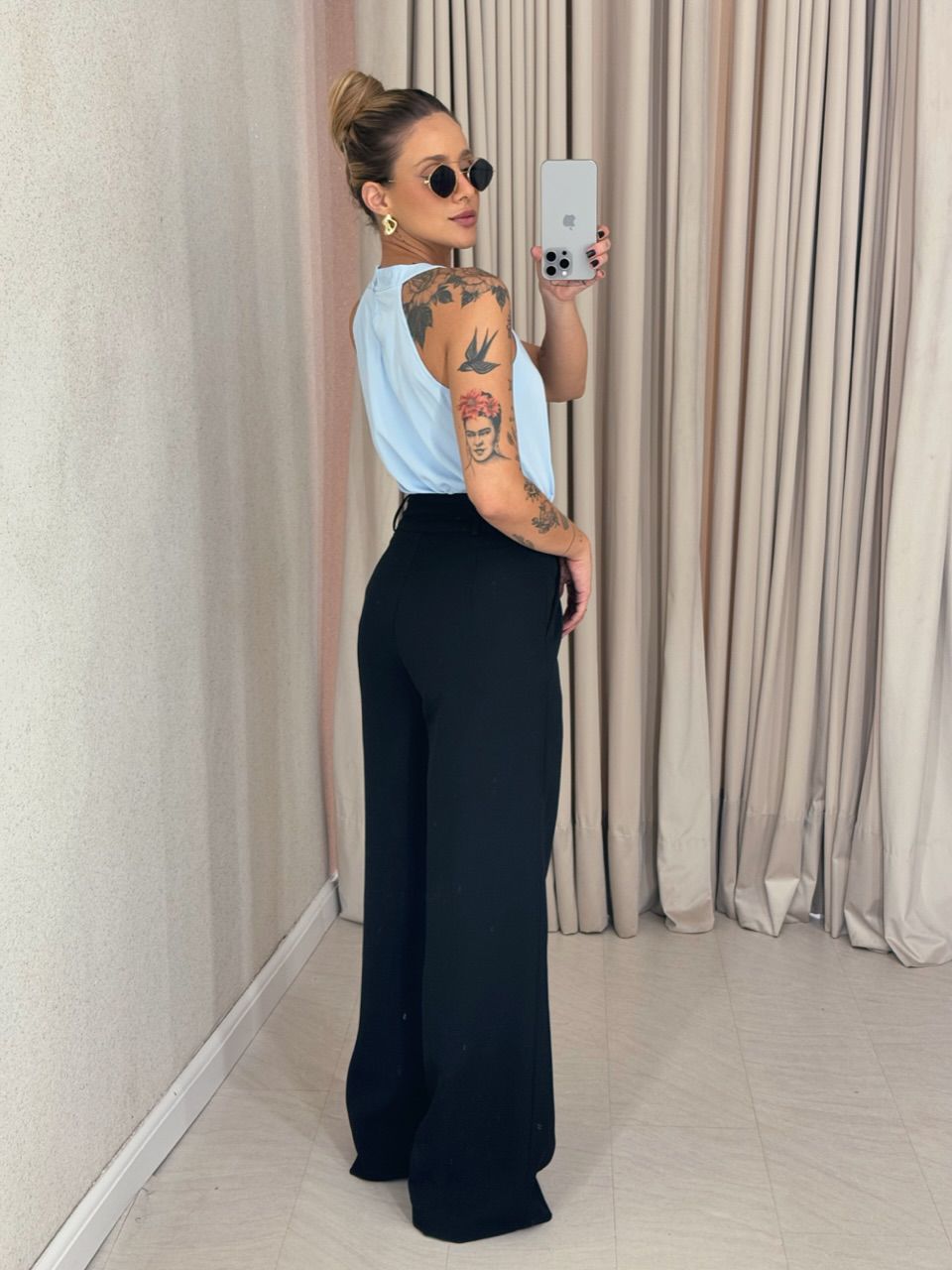 BLUSA TATIANE GOLA AZUL