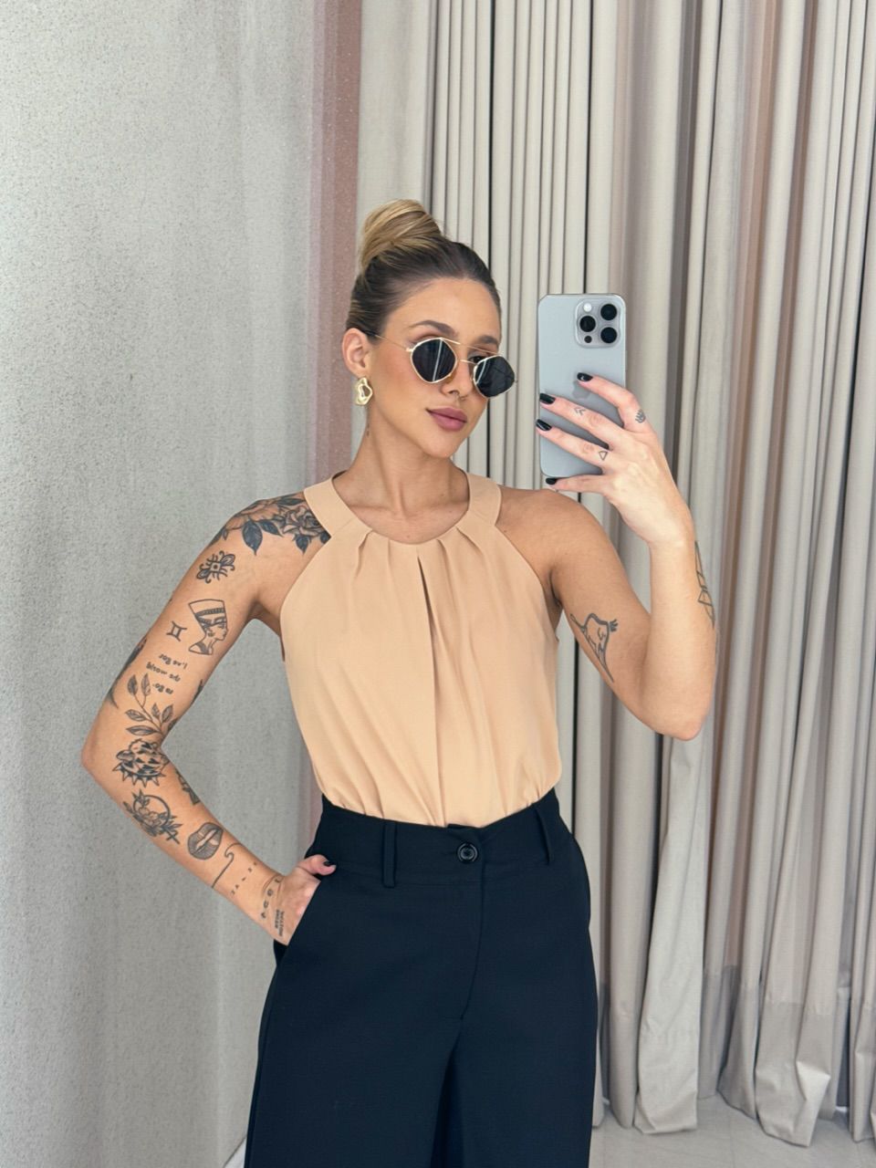 BLUSA TATIANE GOLA NUDE