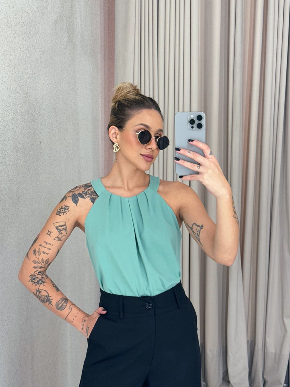 BLUSA TATIANE GOLA VERDE