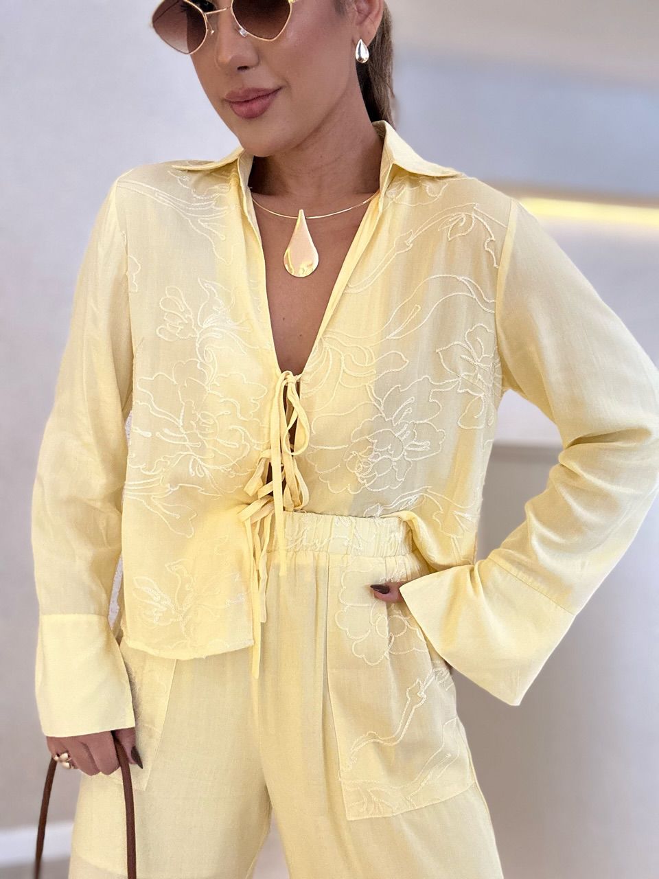 CONJUNTO AGATHA Calça Amarelo