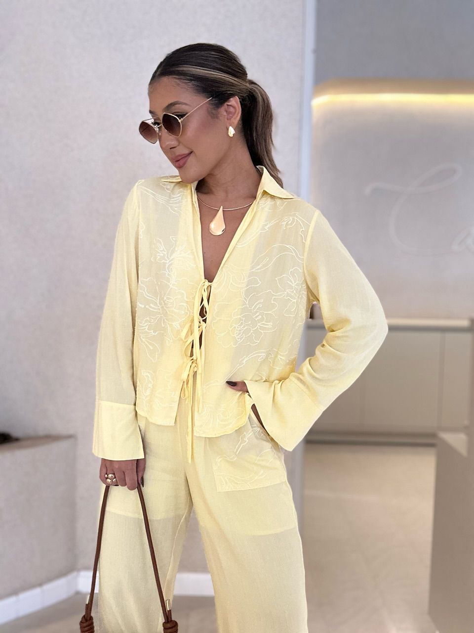 CONJUNTO AGATHA Calça Amarelo
