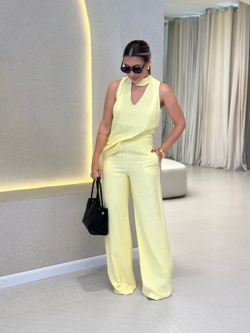 CONJUNTO ROSANA CALÇA AMARELO - 0060820111 - CAROLLA FERRARO