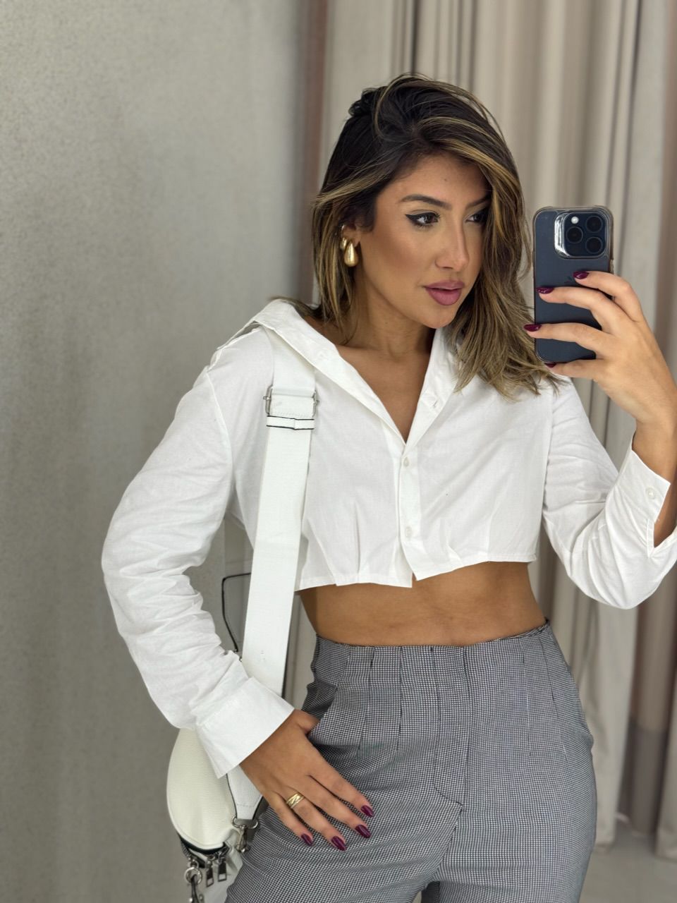 CAMISA CROPPED DANI OFF - 0050690048 - CAROLLA FERRARO
