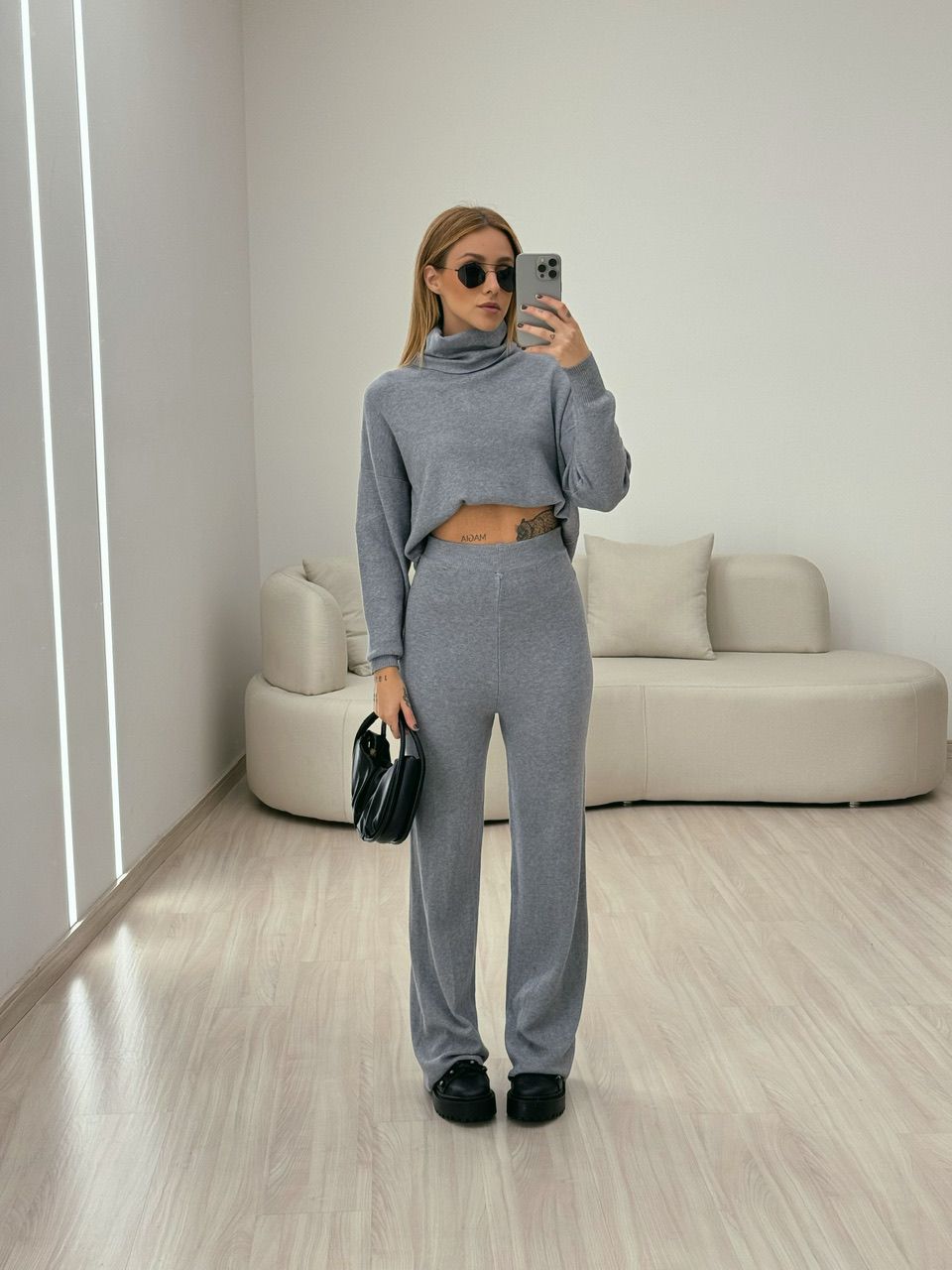 CONJUNTO MODAL GOLA ALTA CINZA