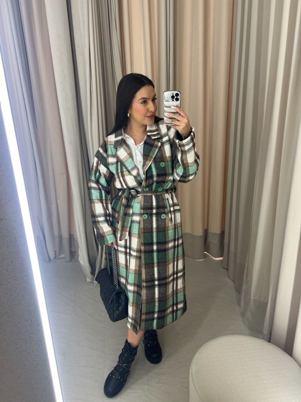 SOBRETUDO FERNANDA XADREZ VERDE