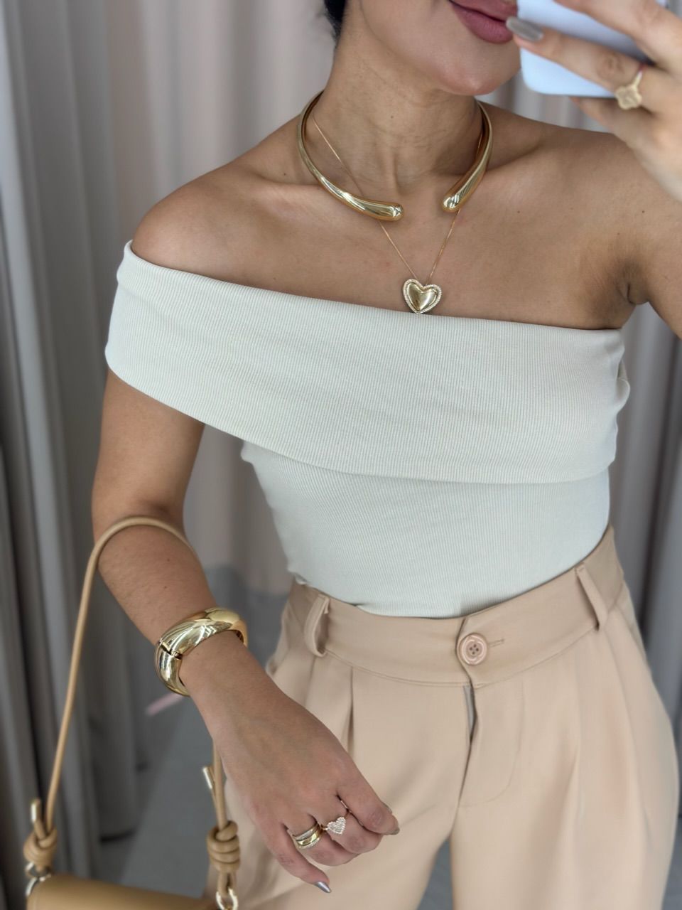 BLUSA NOEMI NULA MANGA Areia