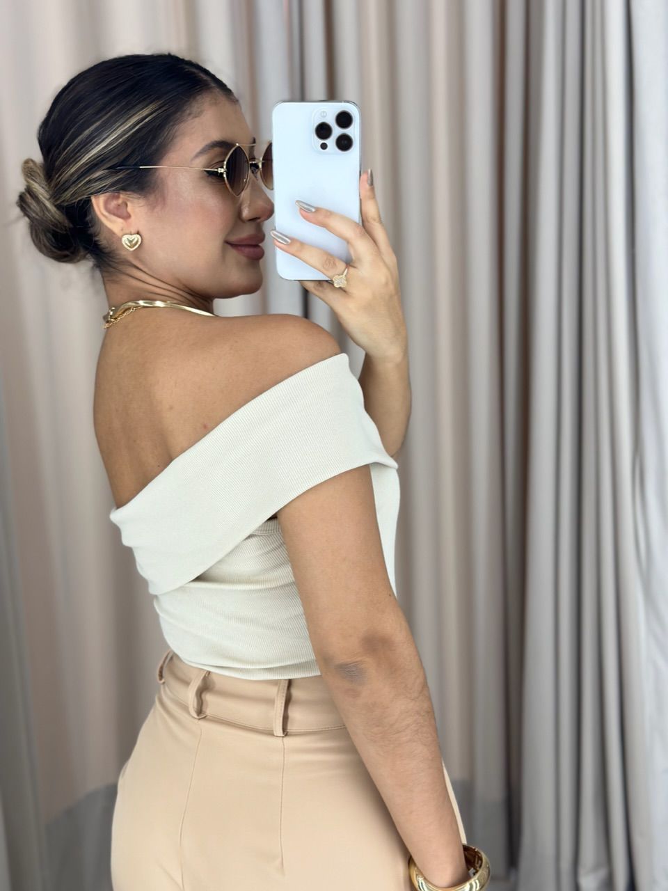 BLUSA NOEMI NULA MANGA Areia