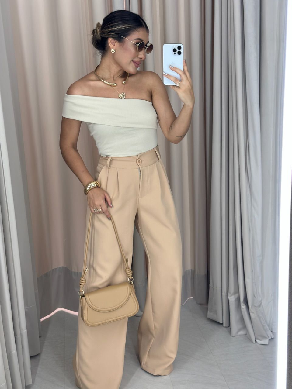 BLUSA NOEMI NULA MANGA Areia