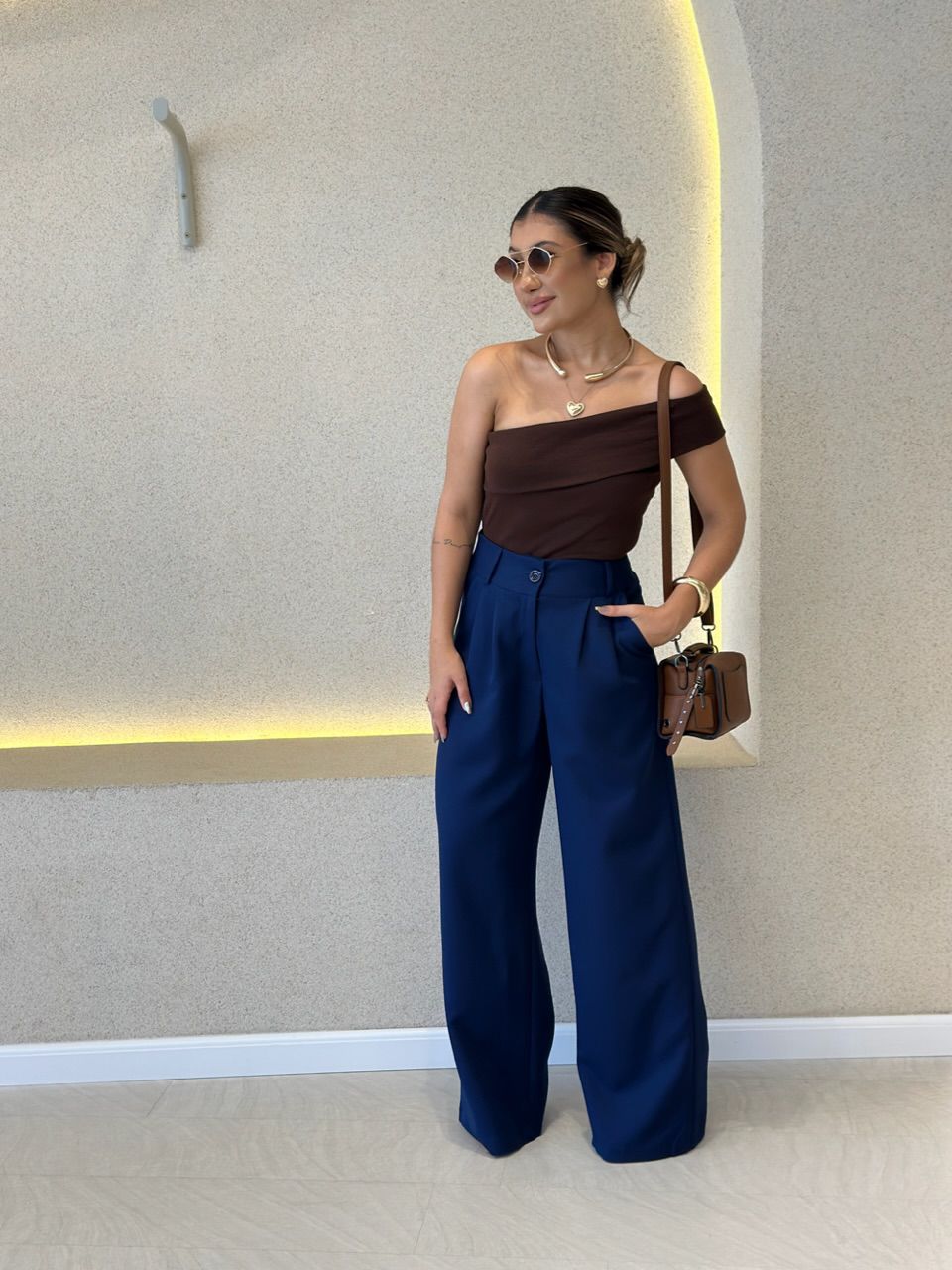 BLUSA NOEMI NULA MANGA Marrom