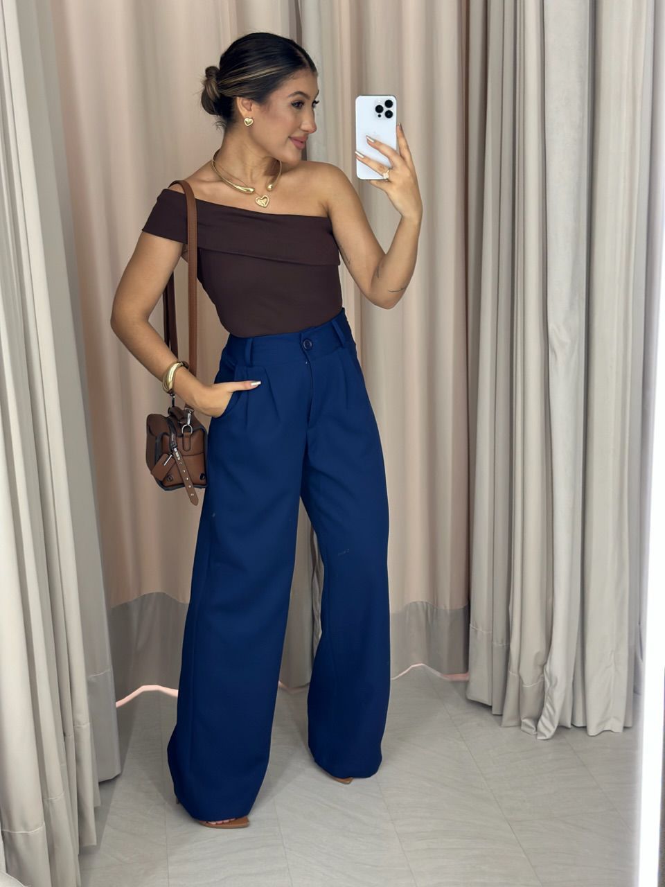 BLUSA NOEMI NULA MANGA Marrom