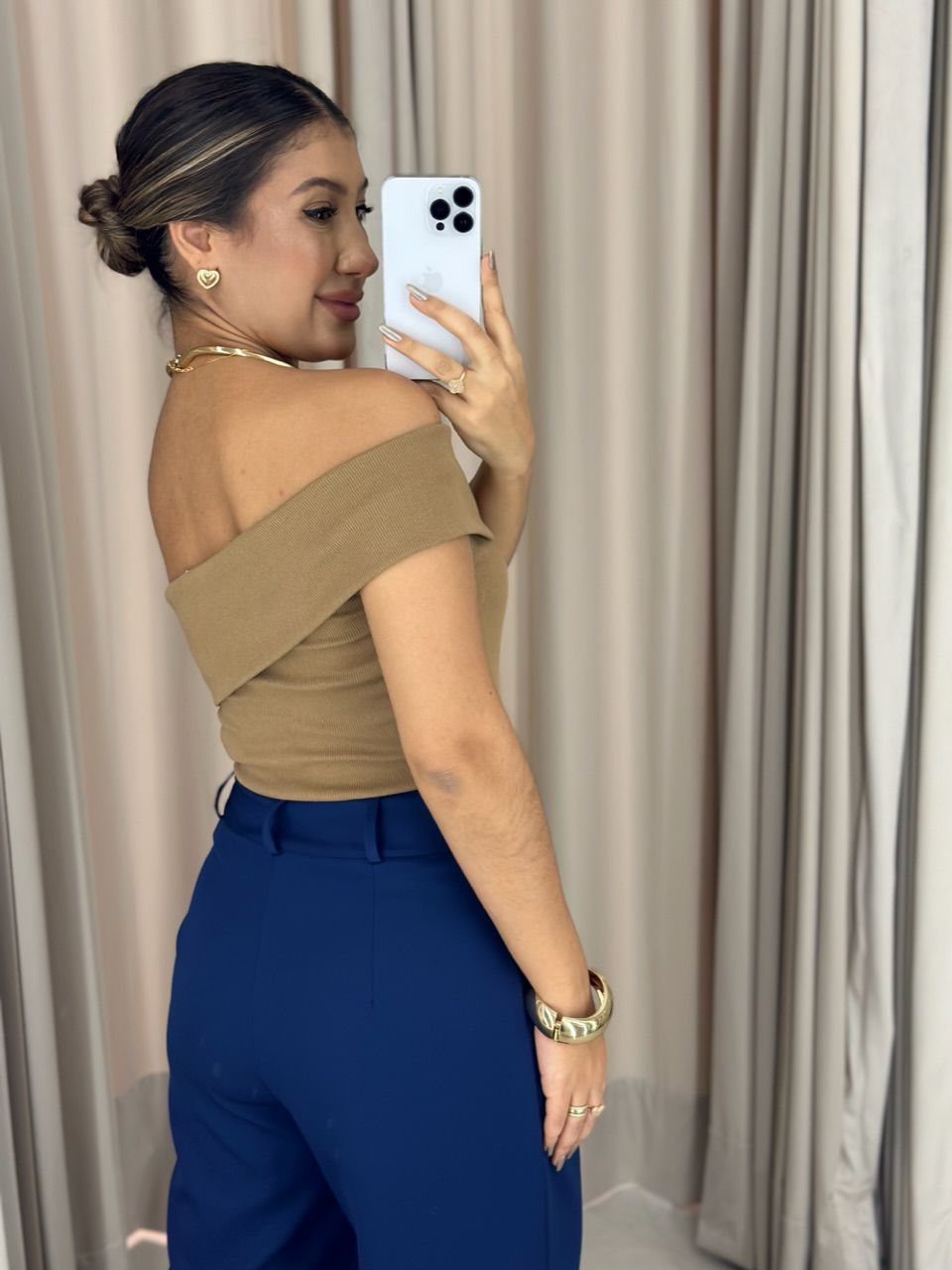 BLUSA NOEMI NULA MANGA Nude