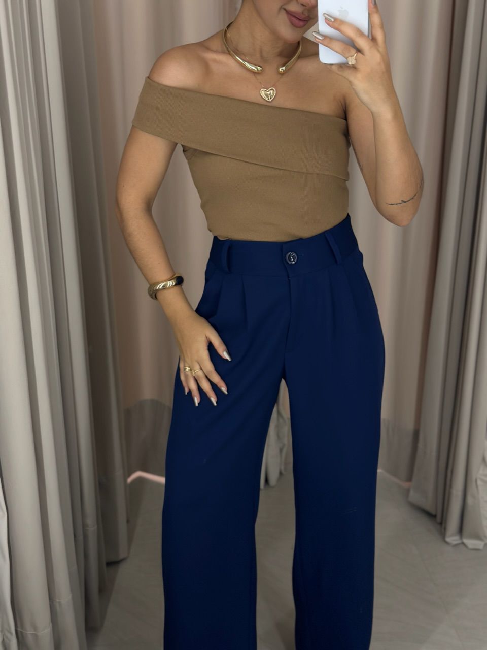 BLUSA NOEMI NULA MANGA Nude