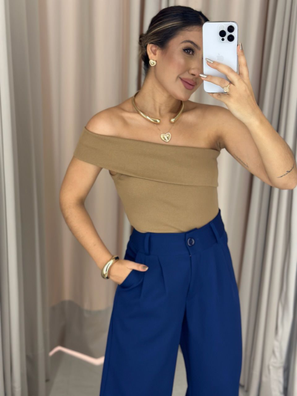 BLUSA NOEMI NULA MANGA Nude