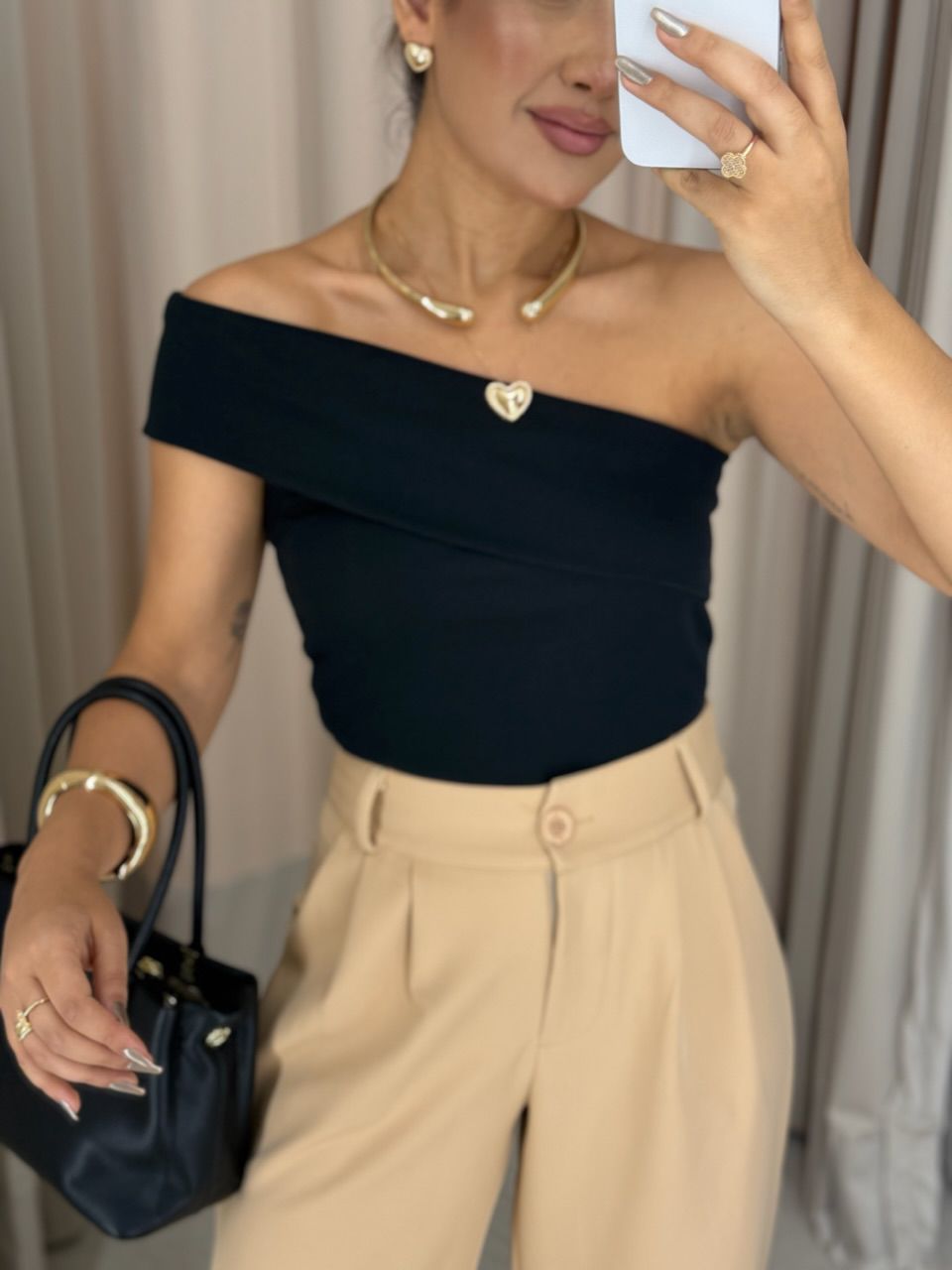 BLUSA NOEMI NULA MANGA Preta