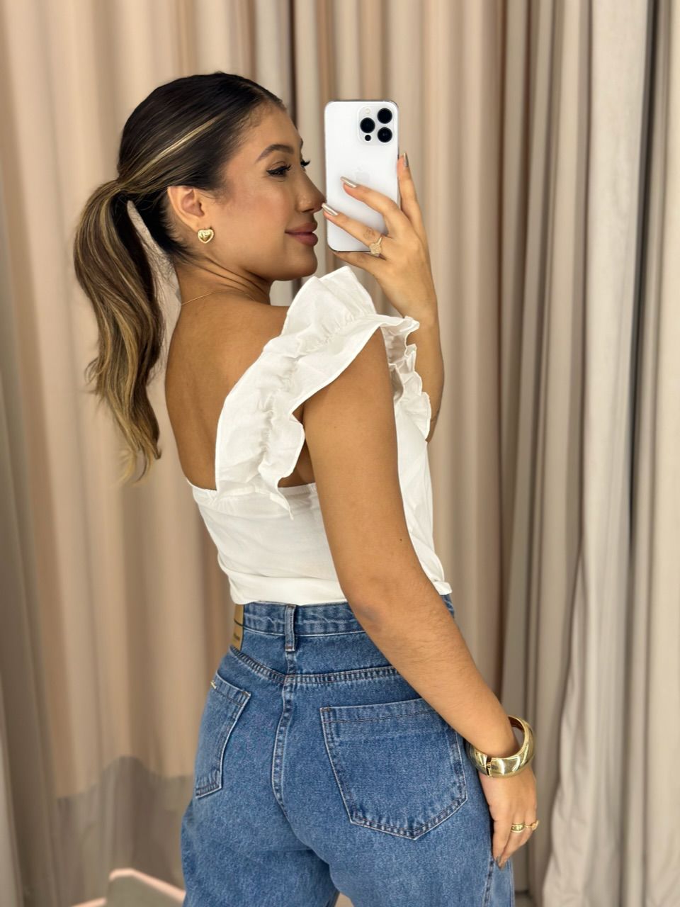 BLUSA TATIANA BABADO ASSIMÉTRICO OFF