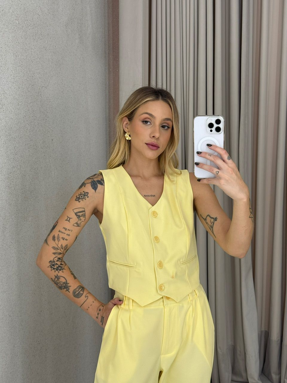 CONJUNTO AYLLA CALÇA AMARELO