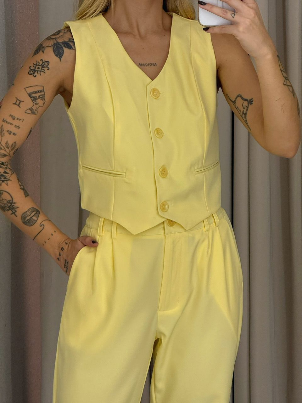 CONJUNTO AYLLA CALÇA AMARELO