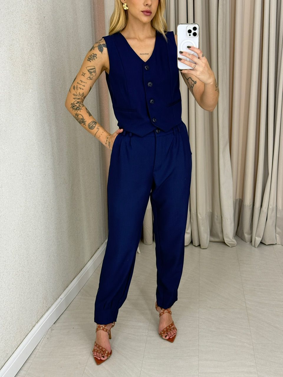 CONJUNTO AYLLA CALÇA MARINHO