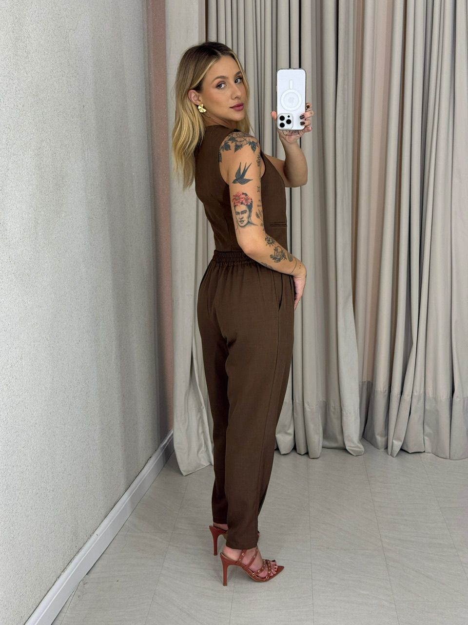 CONJUNTO AYLLA CALÇA MARROM