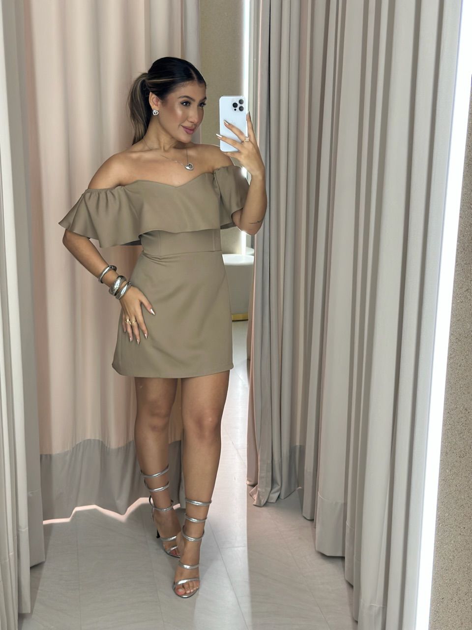 VESTIDO ANA LIVIA CURTO NUDE