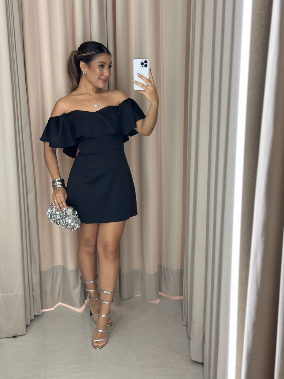 VESTIDO ANA LIVIA CURTO preto - 0063100032 - CAROLLA FERRARO