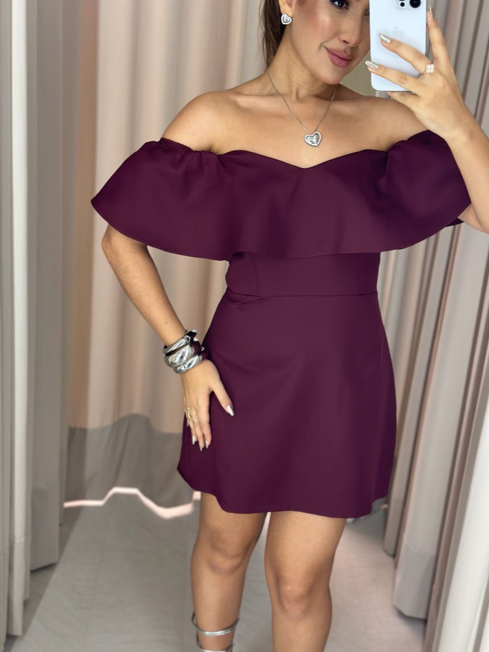 VESTIDO ANA LIVIA CURTO VINHO