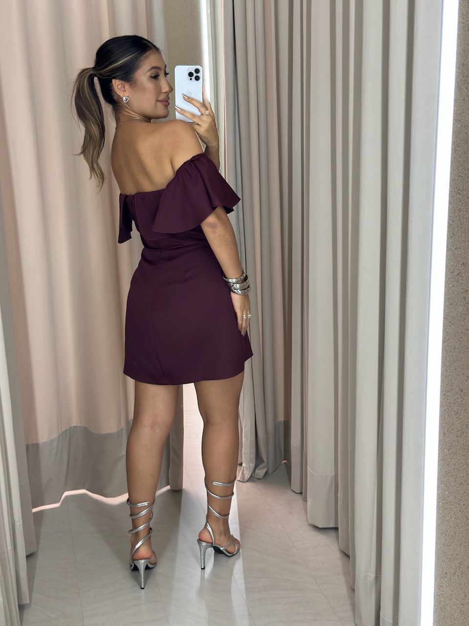 VESTIDO ANA LIVIA CURTO VINHO