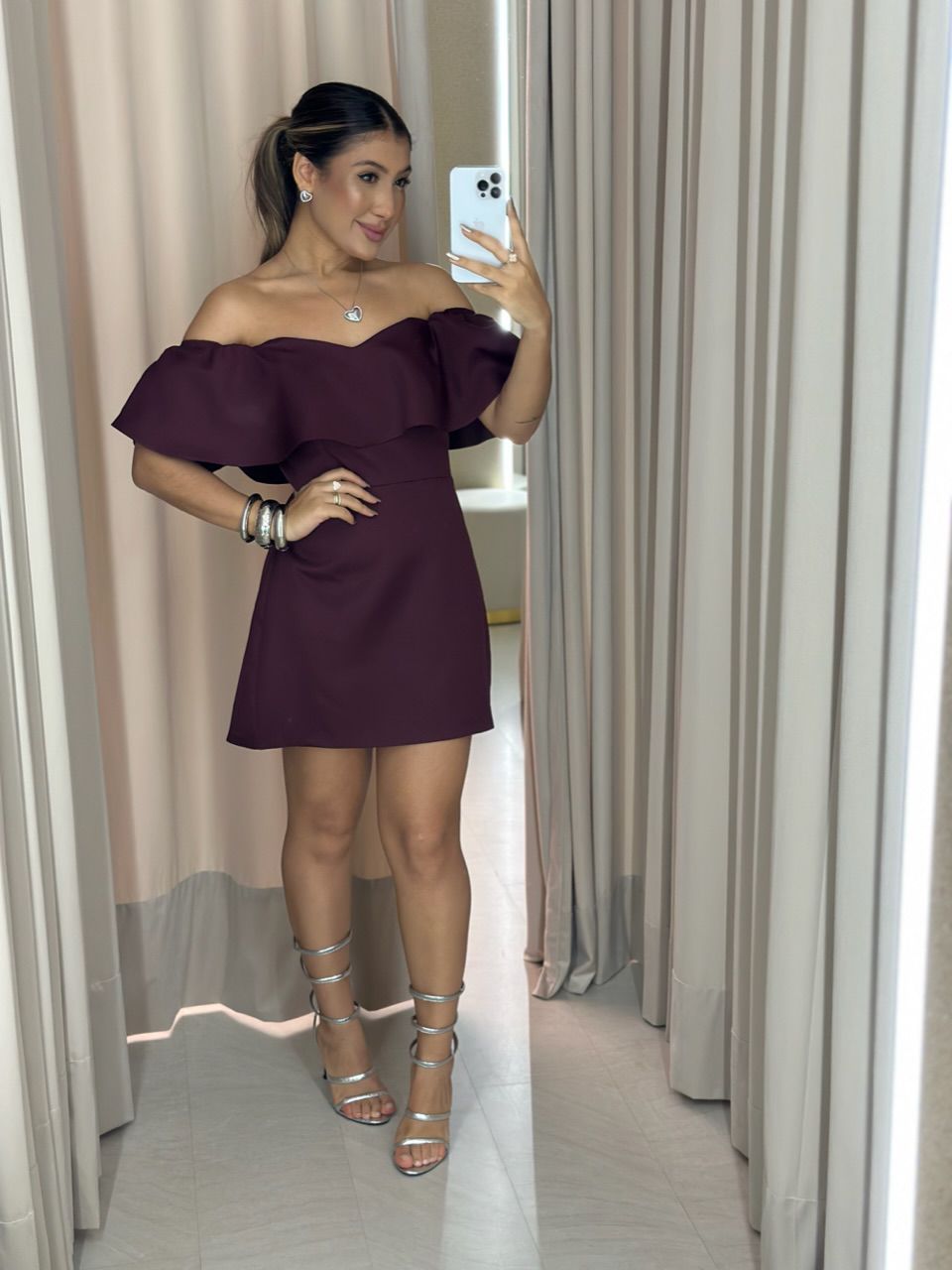 VESTIDO ANA LIVIA CURTO VINHO