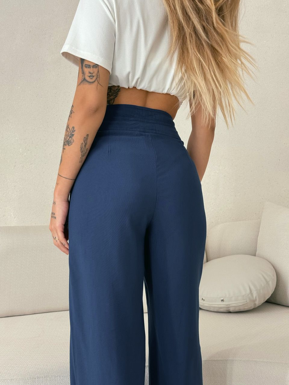CALÇA LETÍCIA 02 PANTALONA AZUL PETRÓLEO