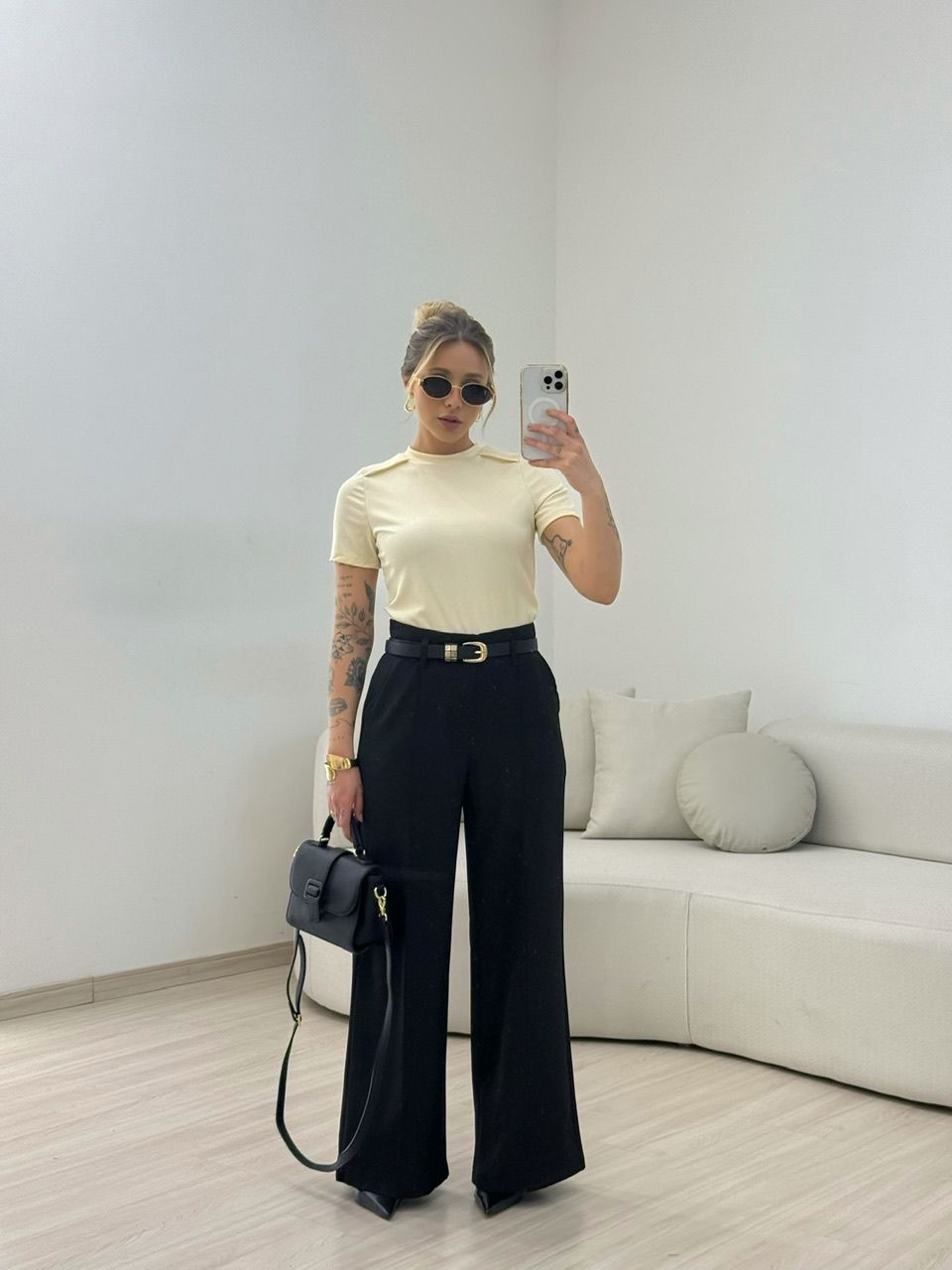 CALÇA JUSSARA CINTO PRETA