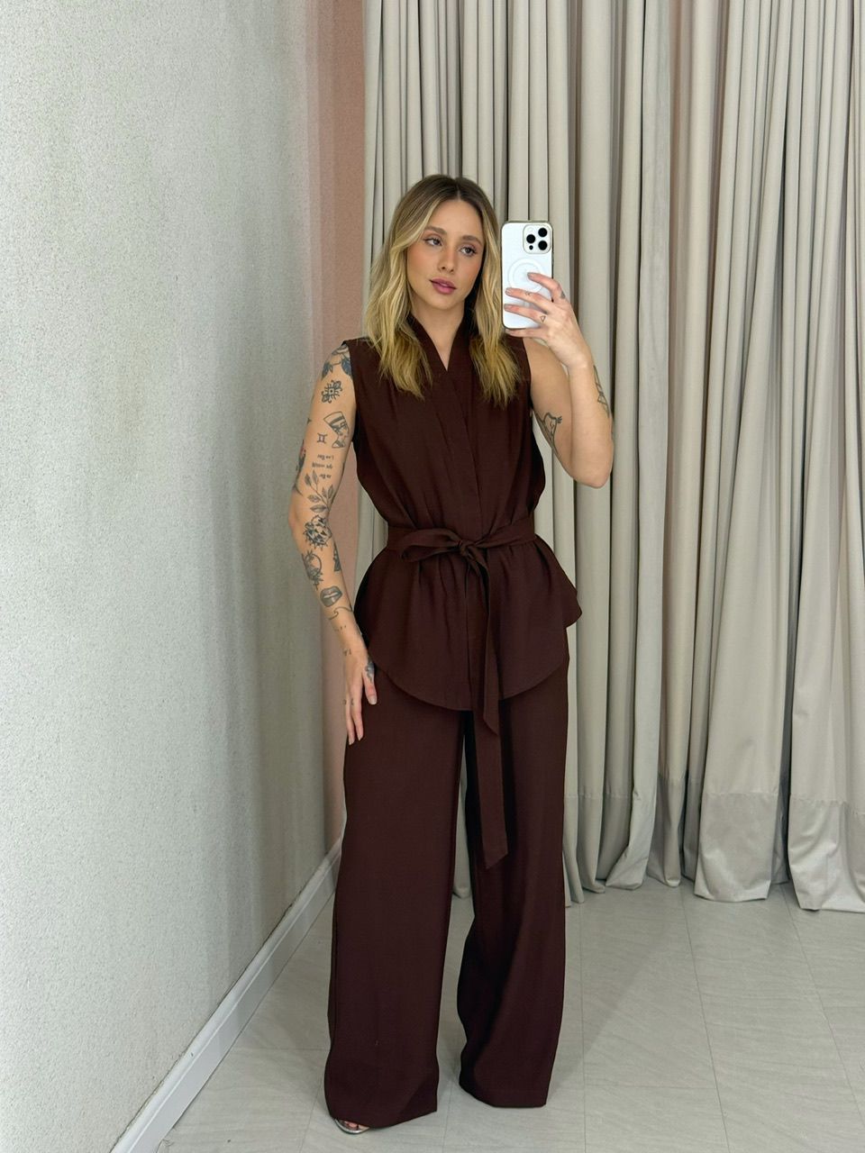CONJUNTO MARTA CALÇA MARROM