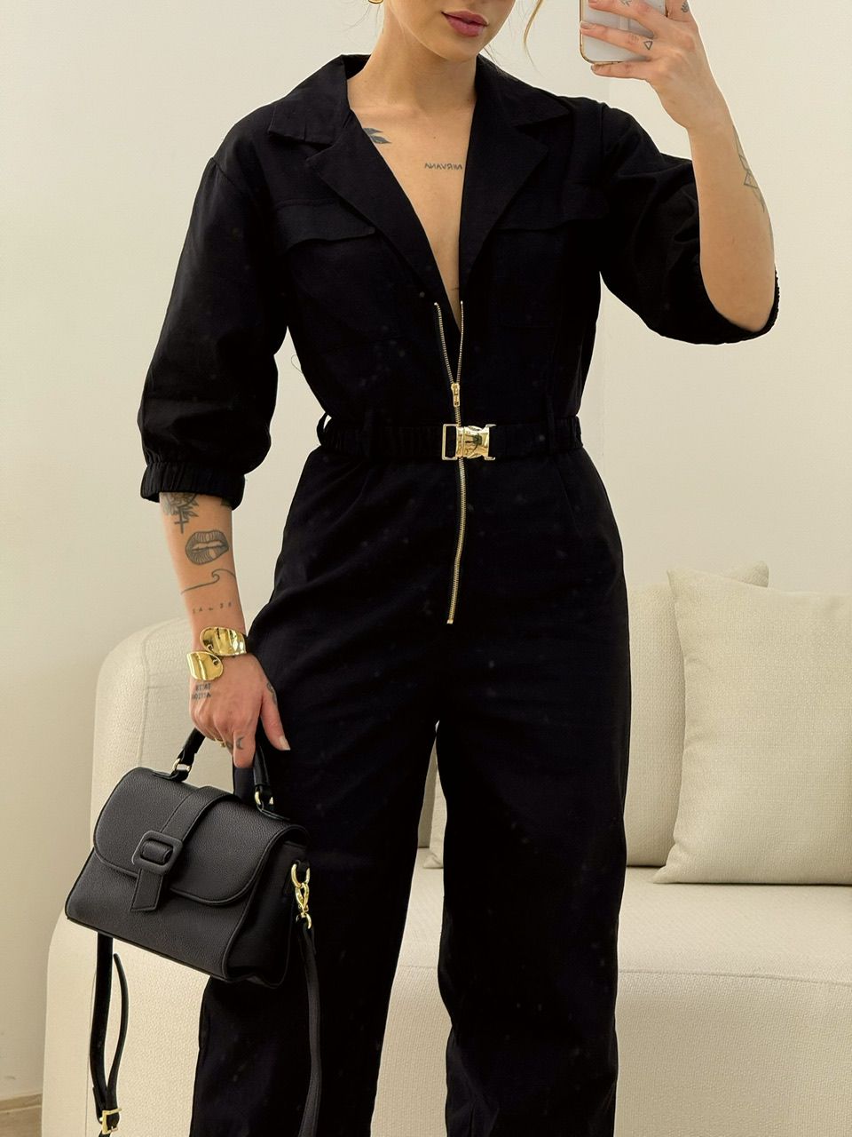 MACACÃO MARIA CLARA GOLA PRETO