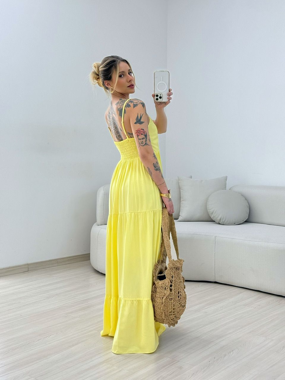 VESTIDO MARIA RITA LONGO AMARELO