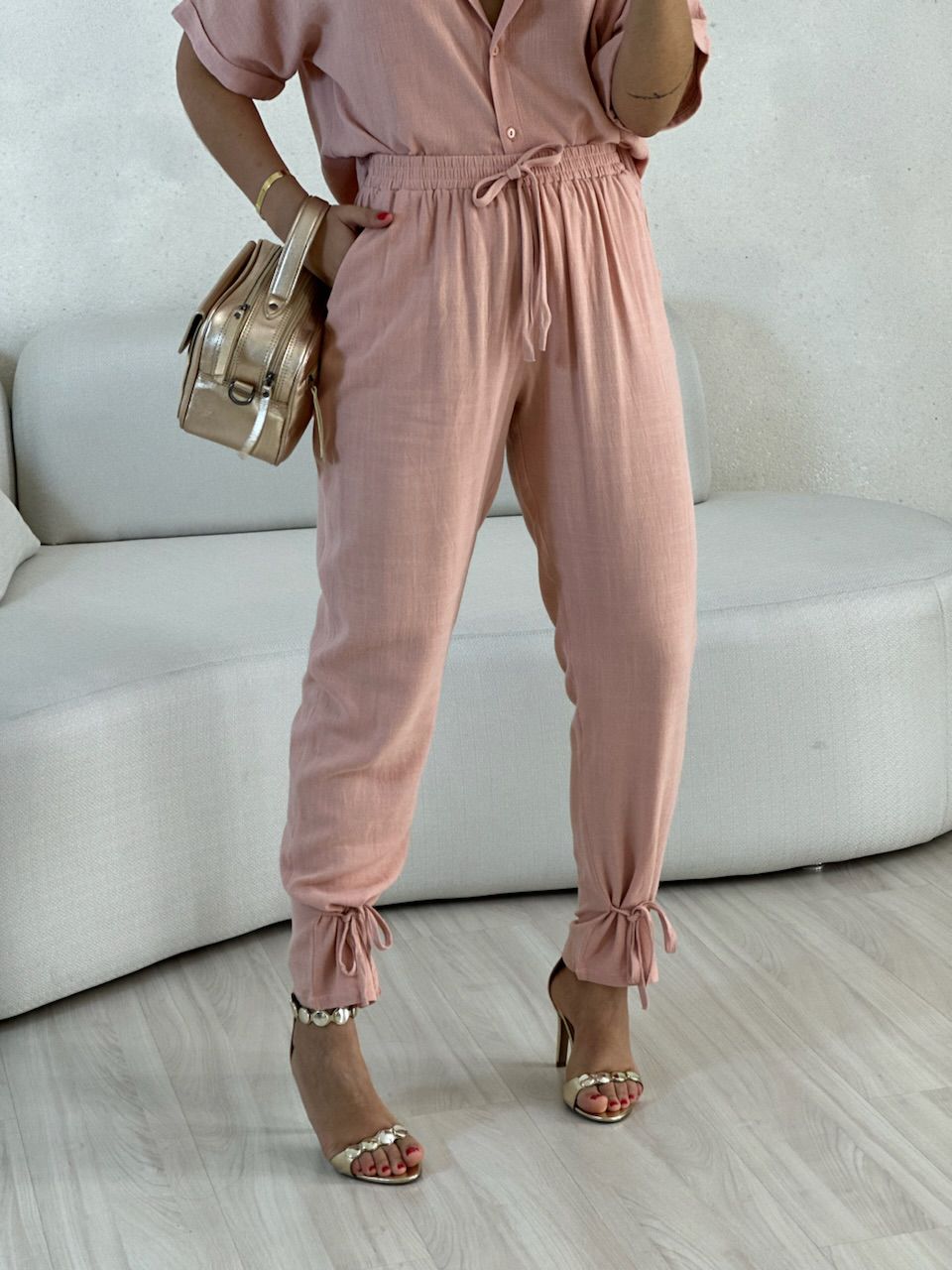 CALÇA CATARINA AMARRAÇÃO ROSÊ