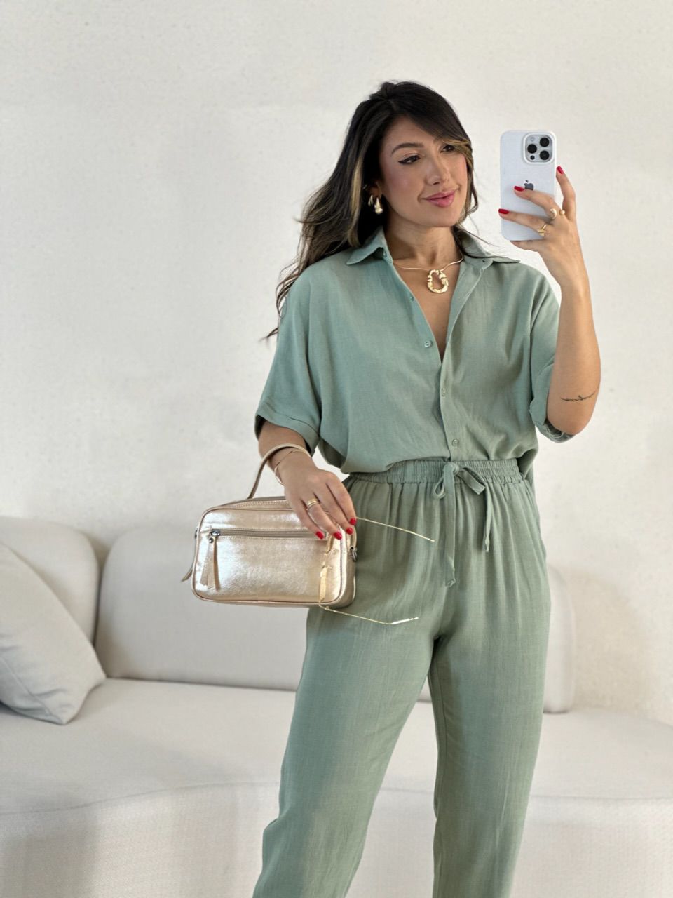CALÇA CATARINA AMARRAÇÃO VERDE