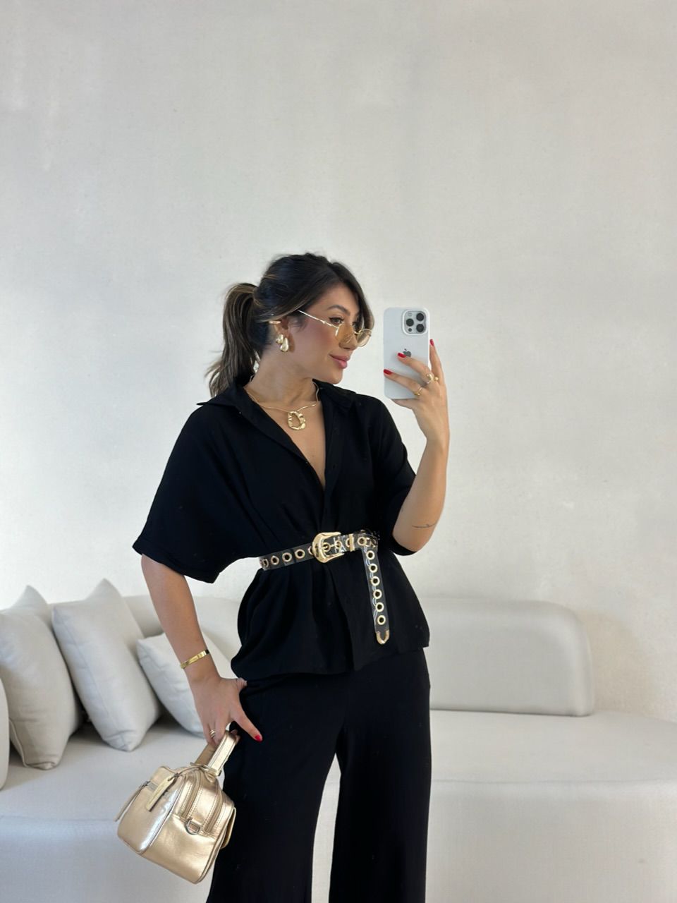 CAMISA INGRID LINHO PRETO