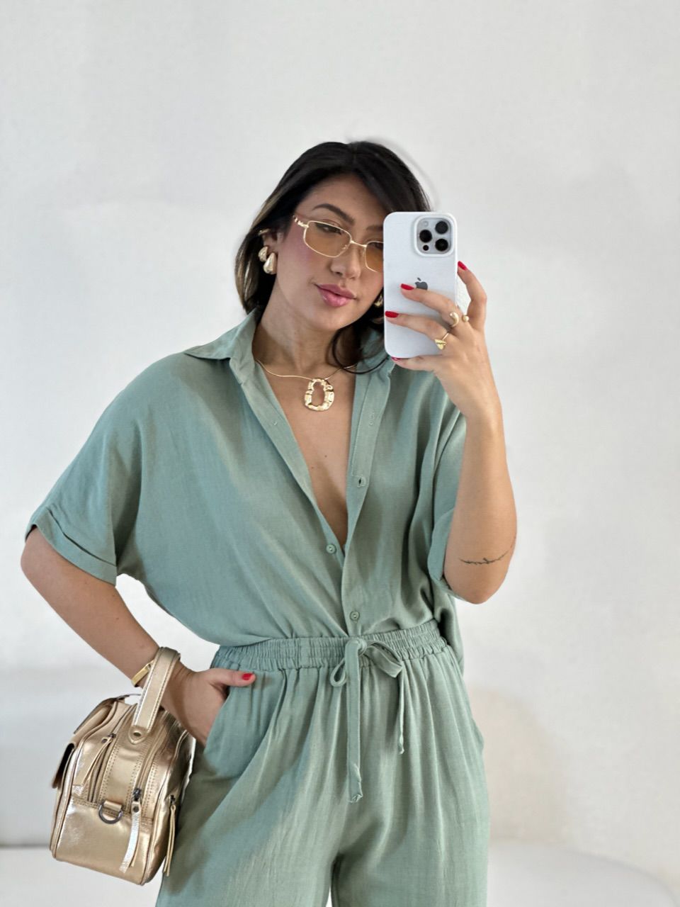 CAMISA INGRID LINHO VERDE