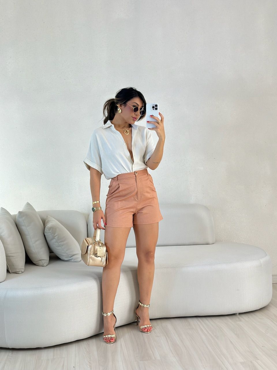 SHORT LUANA LINHO CARAMELO