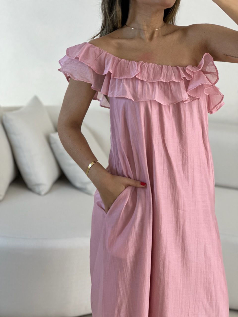 VESTIDO NINA BABADOS Rosê