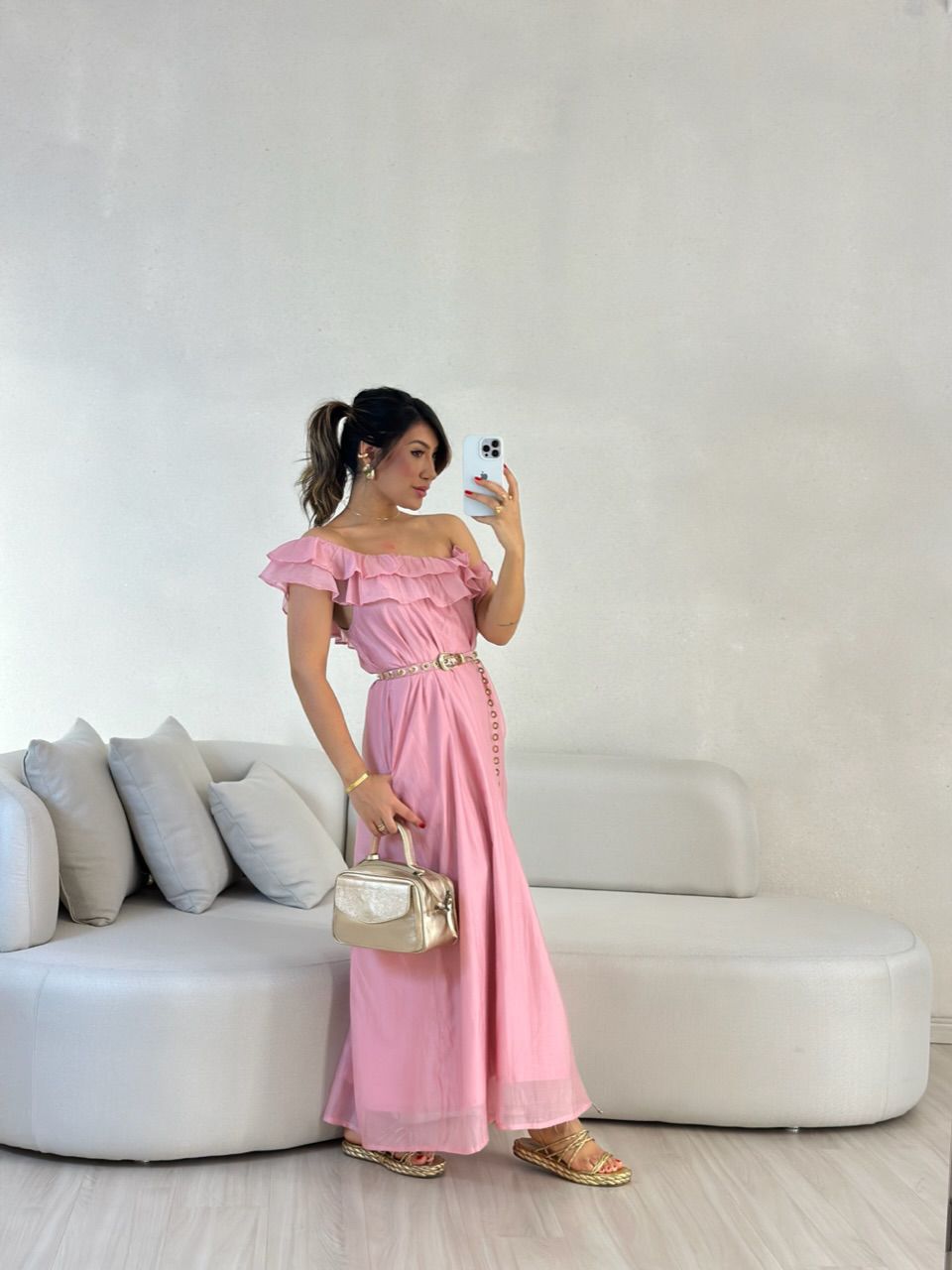 VESTIDO NINA BABADOS Rosê