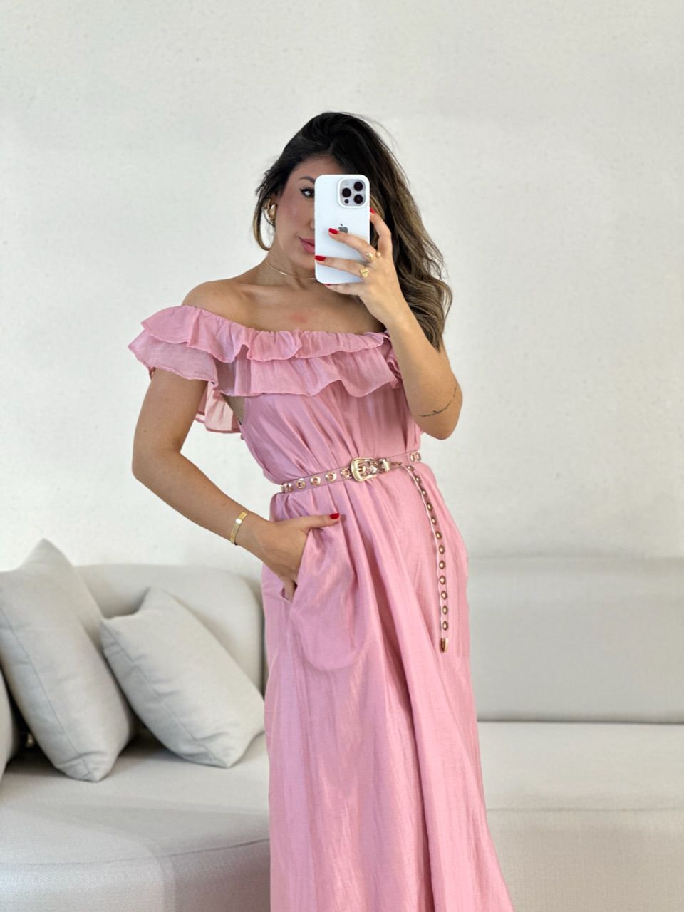 VESTIDO NINA BABADOS Rosê