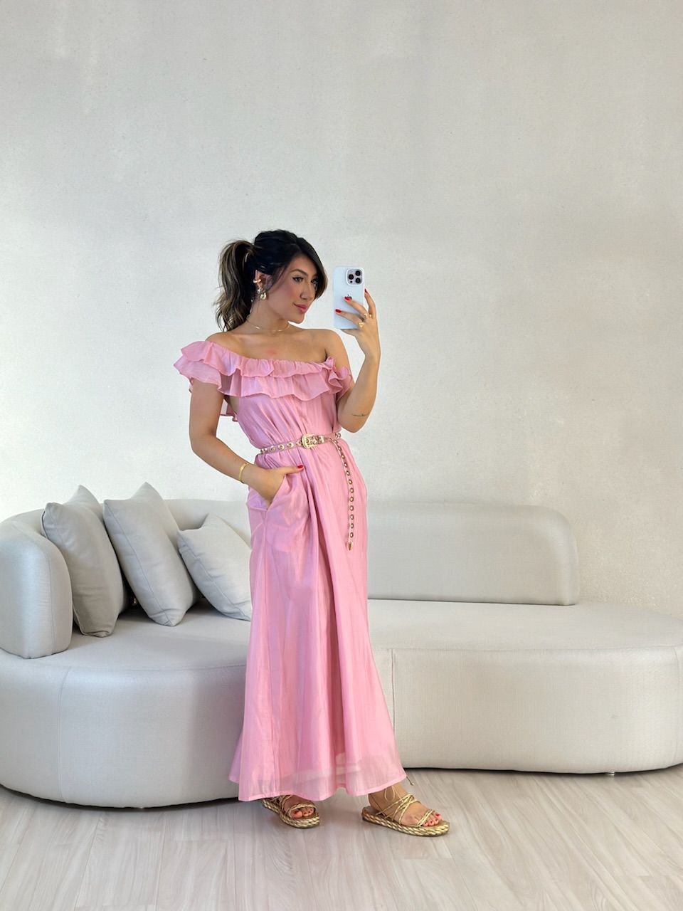 VESTIDO NINA BABADOS Rosê