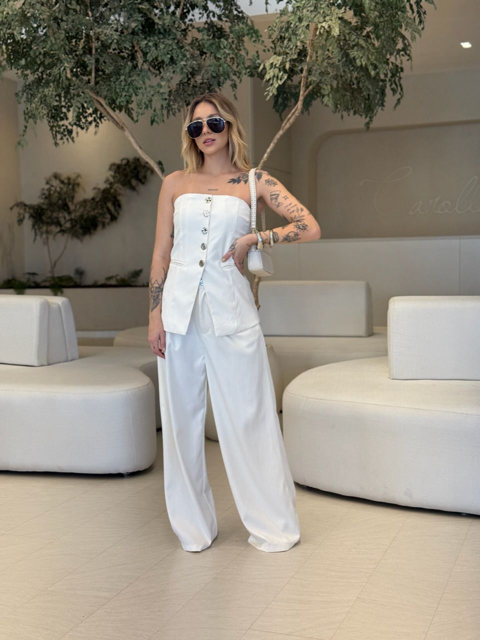 CONJUNTO LUANA TOMARA QUE CAIA MARFIM