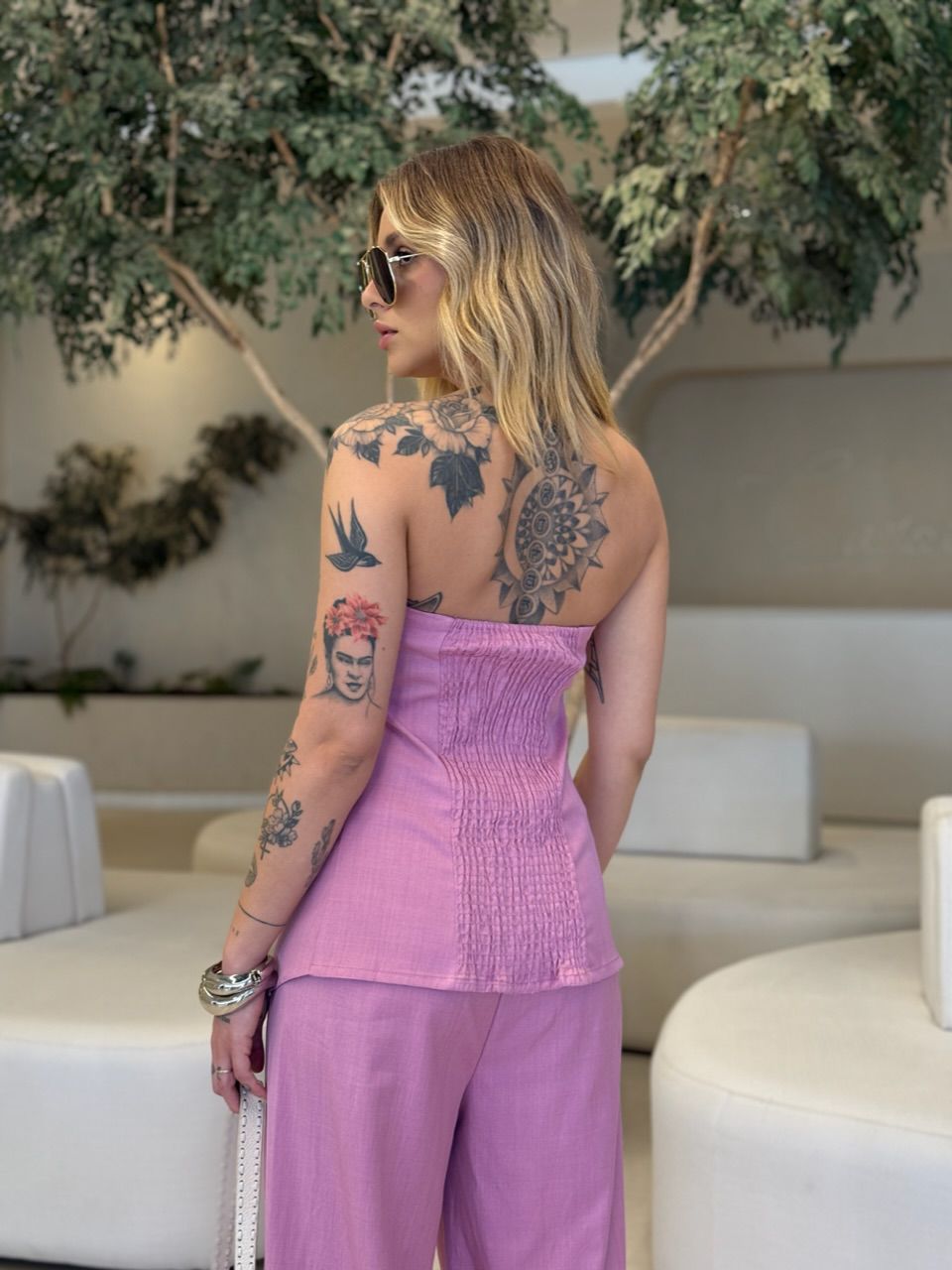 CONJUNTO LUANA TOMARA QUE CAIA ROSA CHICLETE